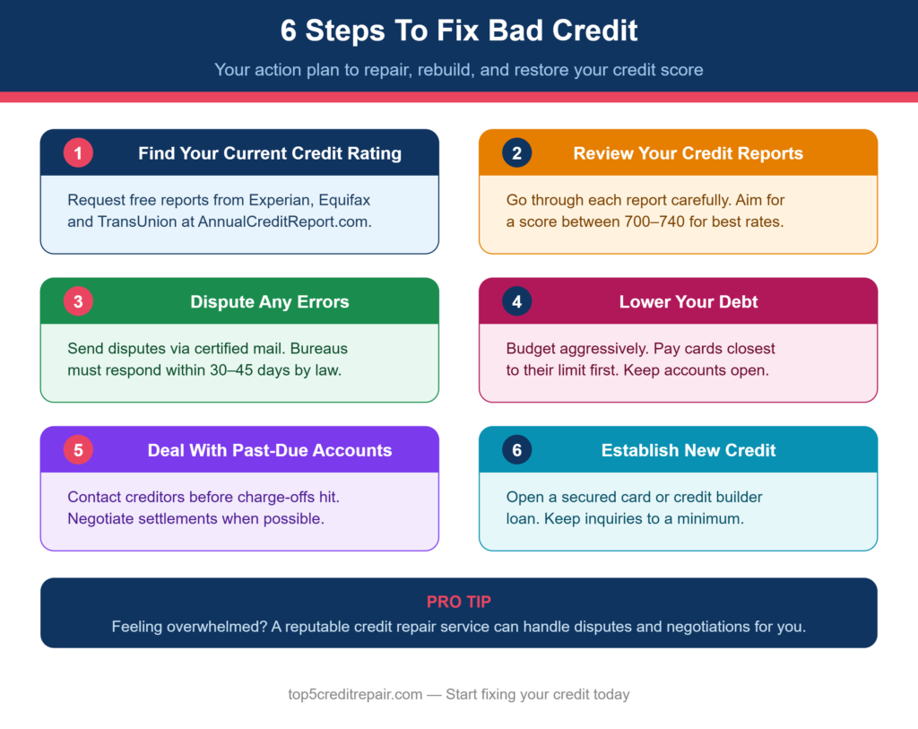 6 Steps To Fix Bad Credit