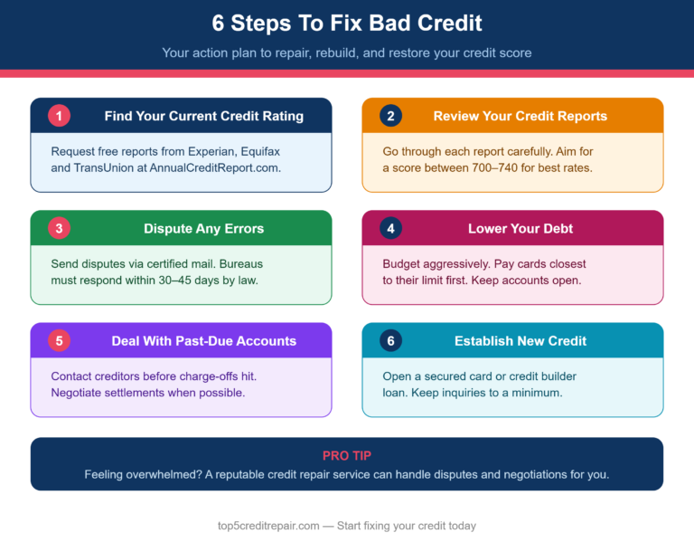 6 Steps To Fix Bad Credit in 2026