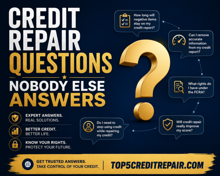 Credit Repair Questions Nobody Else Answers (2026)