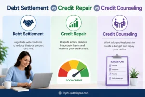 Debt Settlement vs Credit Repair vs Credit Counseling