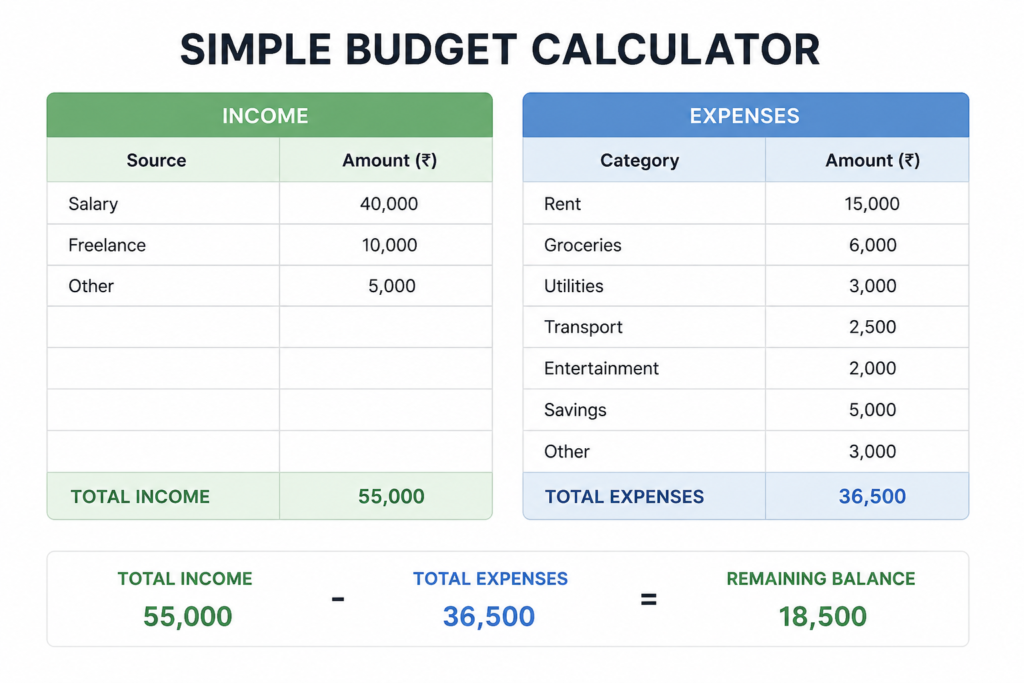 simple budget calculator